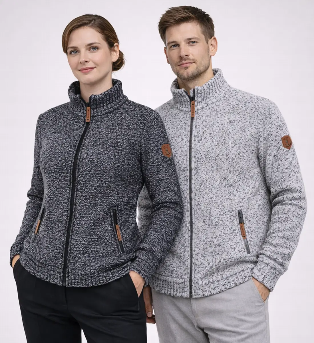 Alvin Unisex Zip-Up Knit Jacket – Structured Knitwear