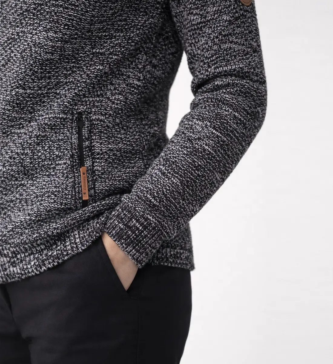 Alvin Unisex Zip-Up Knit Jacket – Structured Knitwear - Afbeelding 4