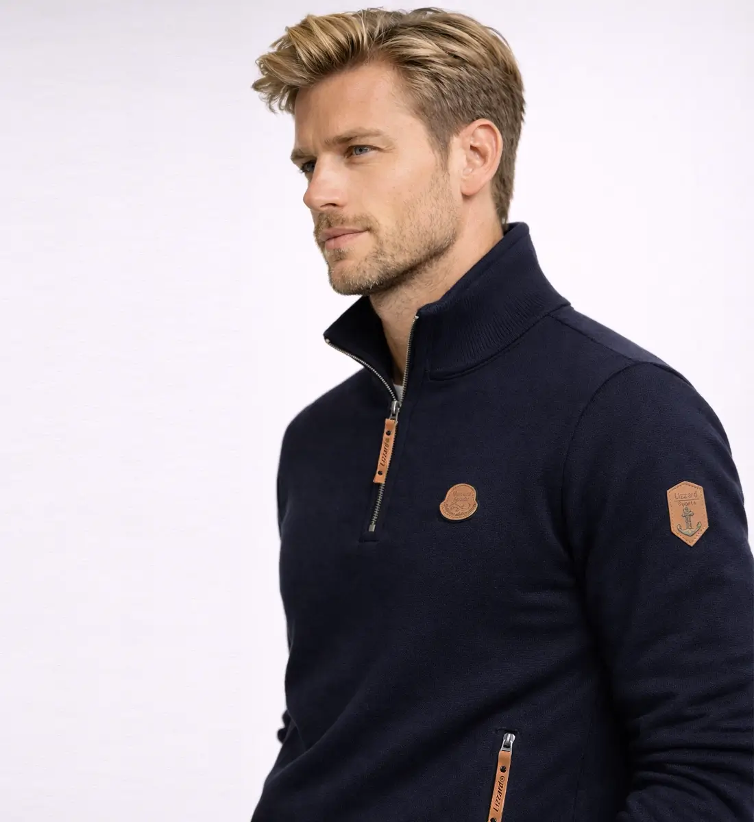 Mens CVC Sweater Half Zipper - Afbeelding 4