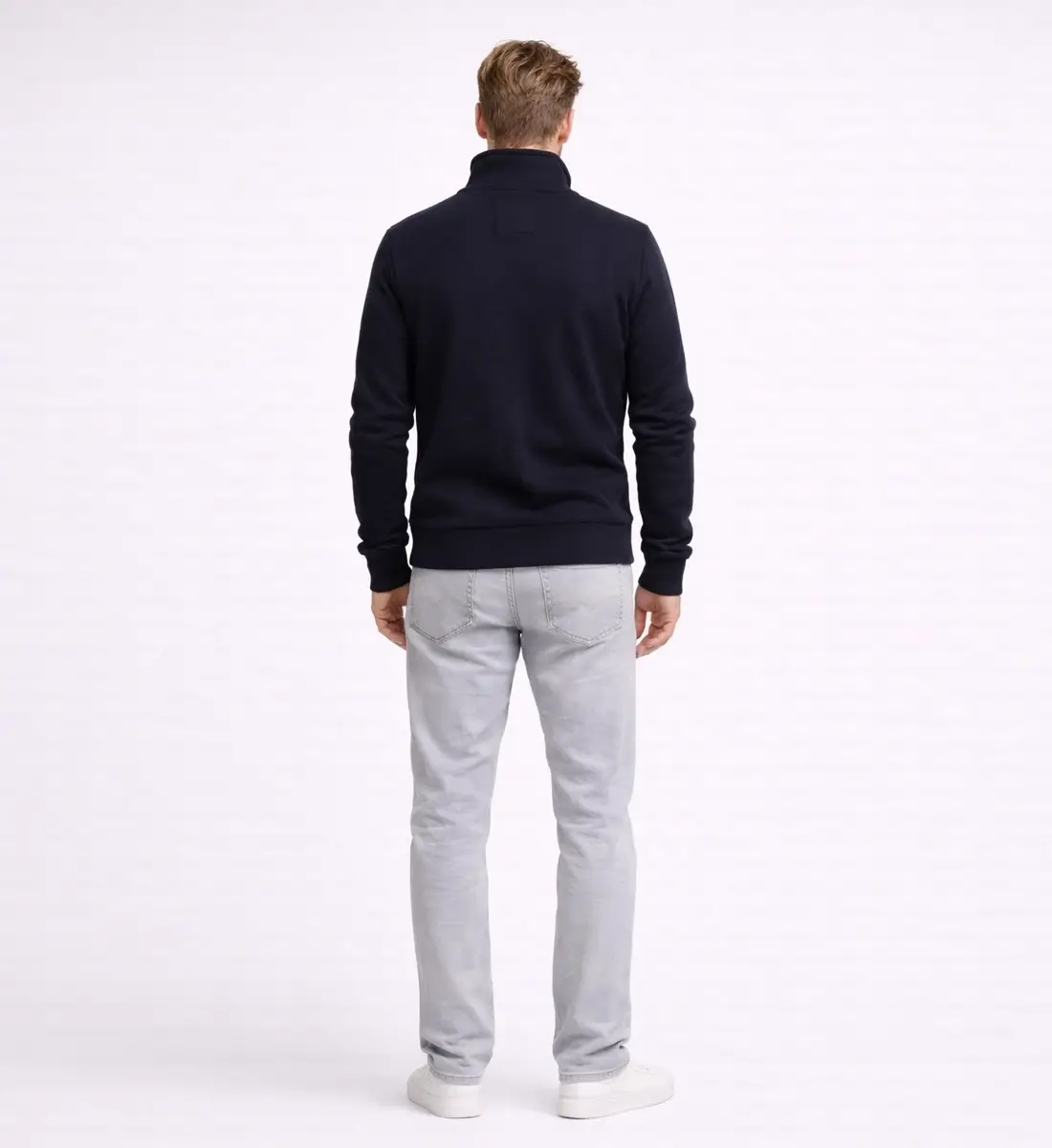 Mens CVC Sweater Half Zipper - Afbeelding 3